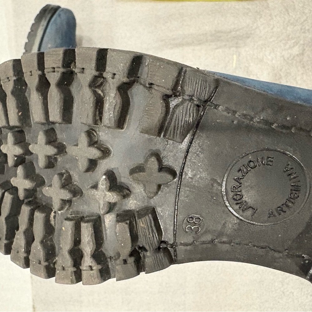 [38/7-7-5]Bueno Lavorazione Artigiana Blue Chelsea Ankle Boots - Picture 6 of 7